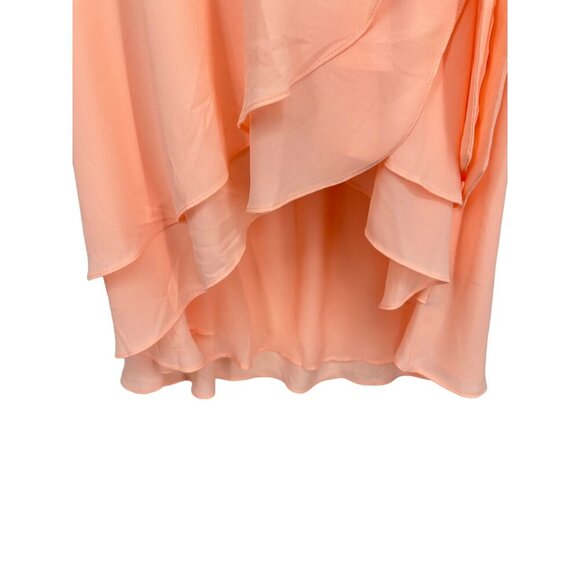 Torrid Pink Georgette Wrap Tunic Blouse High Low Hem Size 1X - Picture 5 of 11